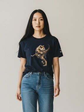 Royal Tyrrell Museum T-Shirt with T-Rex Dinosaur Skeleton Graphic